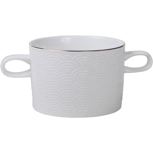 Nippon White Gold Rim Soupbowl 9x6.5cm 300ml Wave 6/48