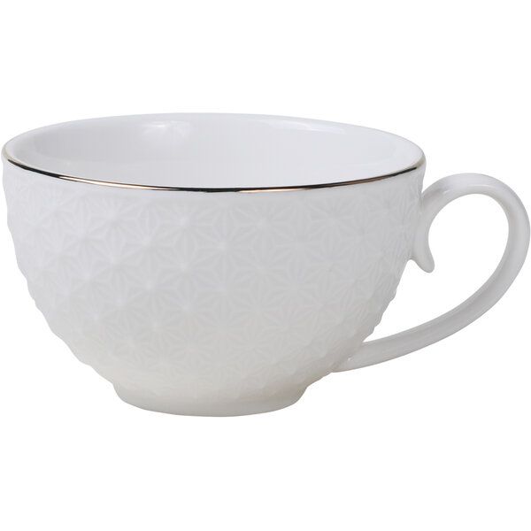 Nippon White Gold Rim Round Coffee Cup Star 180ml 16947 6/48