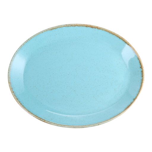 112131 Porland Seasons Turquoise Oval Plate 31cm