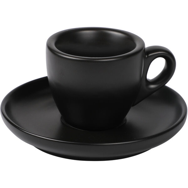 Espresso Tasse mit Untertasse 55ml Schwarz