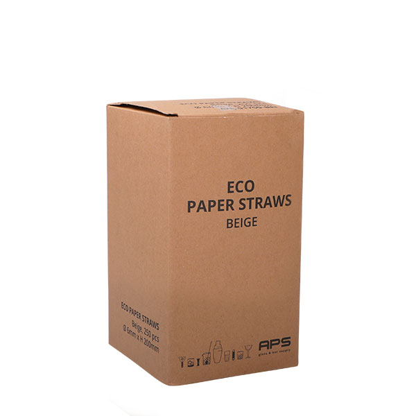 Papier Trinkhalme ECO Beige 6x150mm