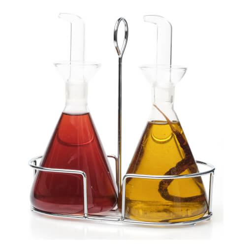 Vinagr/Saleros/Quese Non Drip 2 Pieces Cruet Set