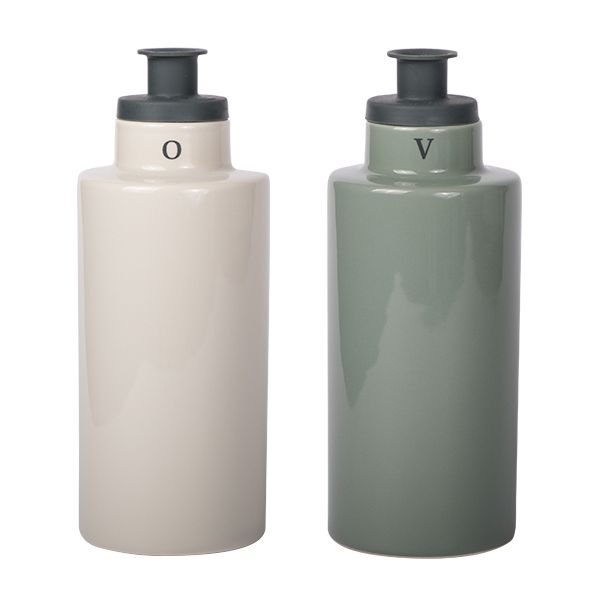 Oil & Vinegar Flaschen Set Beige/Grün 240ml