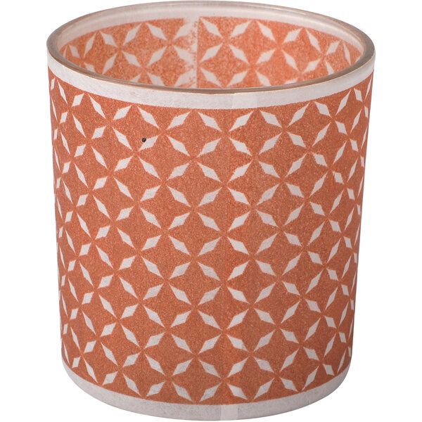 Glass Candle Holder, rot/braun 7,3 x 8cm