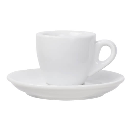 Espresso Cup & Saucer Set, 6pcs, white