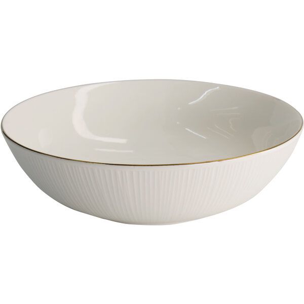Nippon White w/Golden Rim Bowl 23x6.5cm Lines 3/18