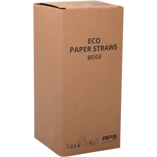 Papier Trinkhalme Beige 8x250mm