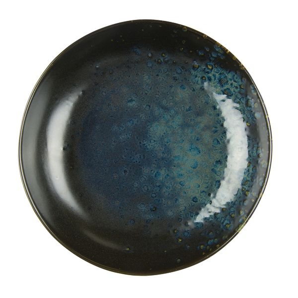 Phobos Schwarze Schale mit blauen reaktiven Punkten Ø cm 28
