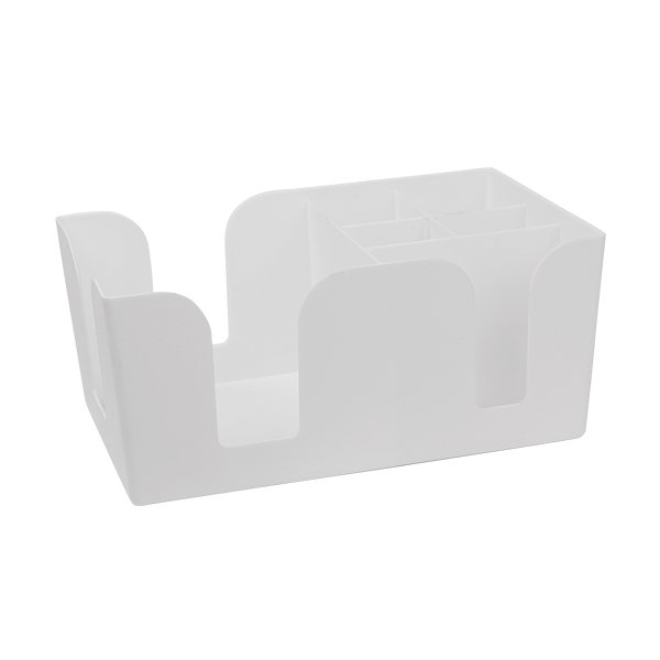 Bar Caddy für Servietten, Trinkhalme, Stirrer, weiss
