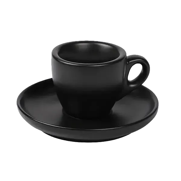 Espresso Tasse mit Untertasse 50ml Schwarz