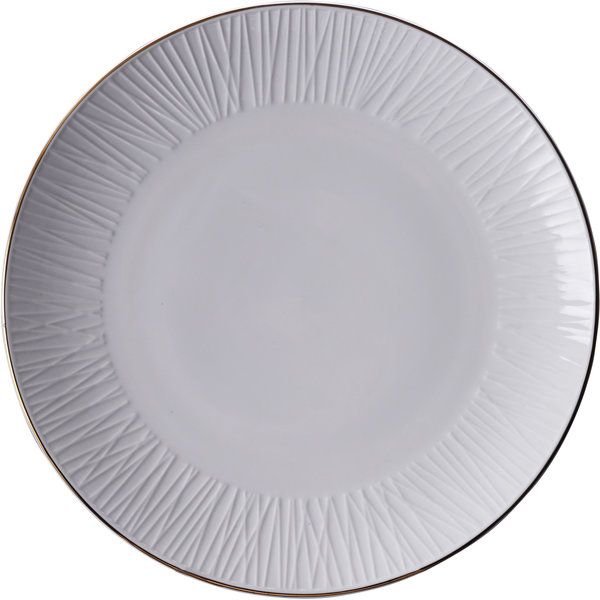 Nippon White w/Golden Rim Plate 26cm Lines 6/48