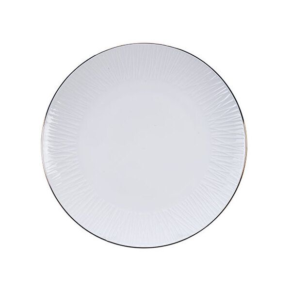 Nippon White w/Golden Rim Plate 30cm Lines 1/18