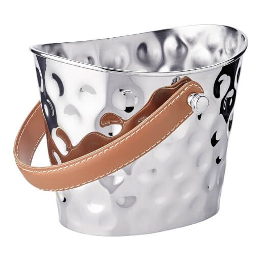 Eiseimer "Gilbert", Ledergriff, gehämmert, 17 cm