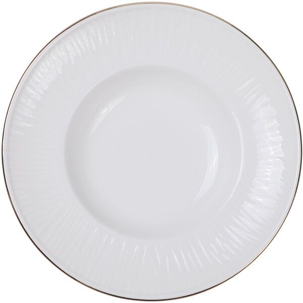 Nippon White Gold Rim Deep Plate 13cm 50ml Lines 6/48