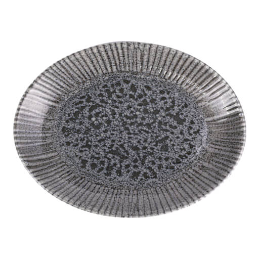 112121 Iris Grey Oval Plate 21cm 