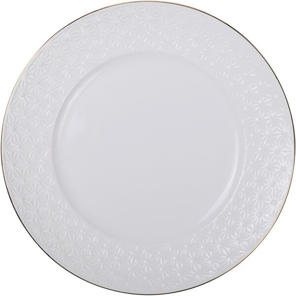 Nippon White Gold Rim Plate 27cm Star 3/24