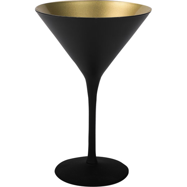 Cocktailschale Glas matt Schwarz/Gold 240ml