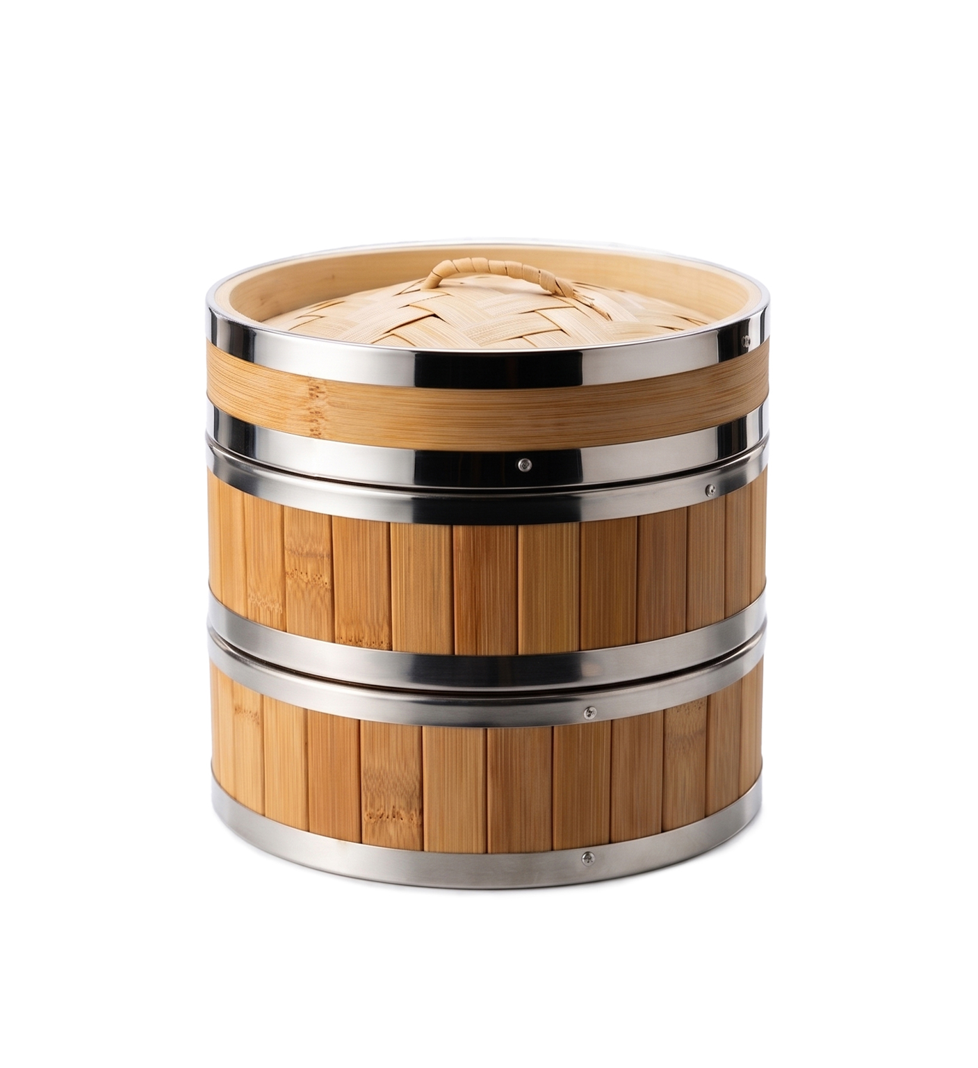 Bamboo Steamer Ø 15 cm 3pcs set