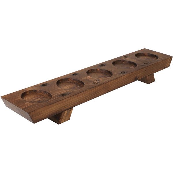 Schälchenbrett aus Fichten-Holz, wallnuss gebeizt