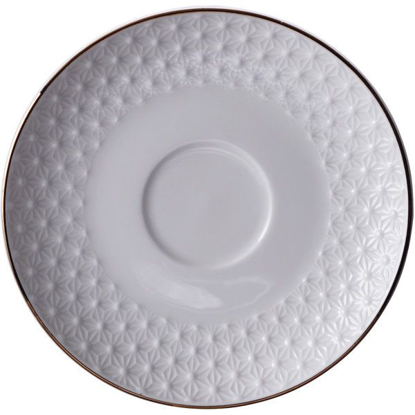 Nippon White Gold Rim Saucer For Round Cup Star 180ml 16951 6/48
