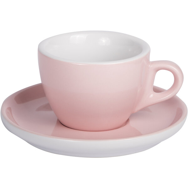 Kaffee Tasse mit Untertasse 160ml Rosa