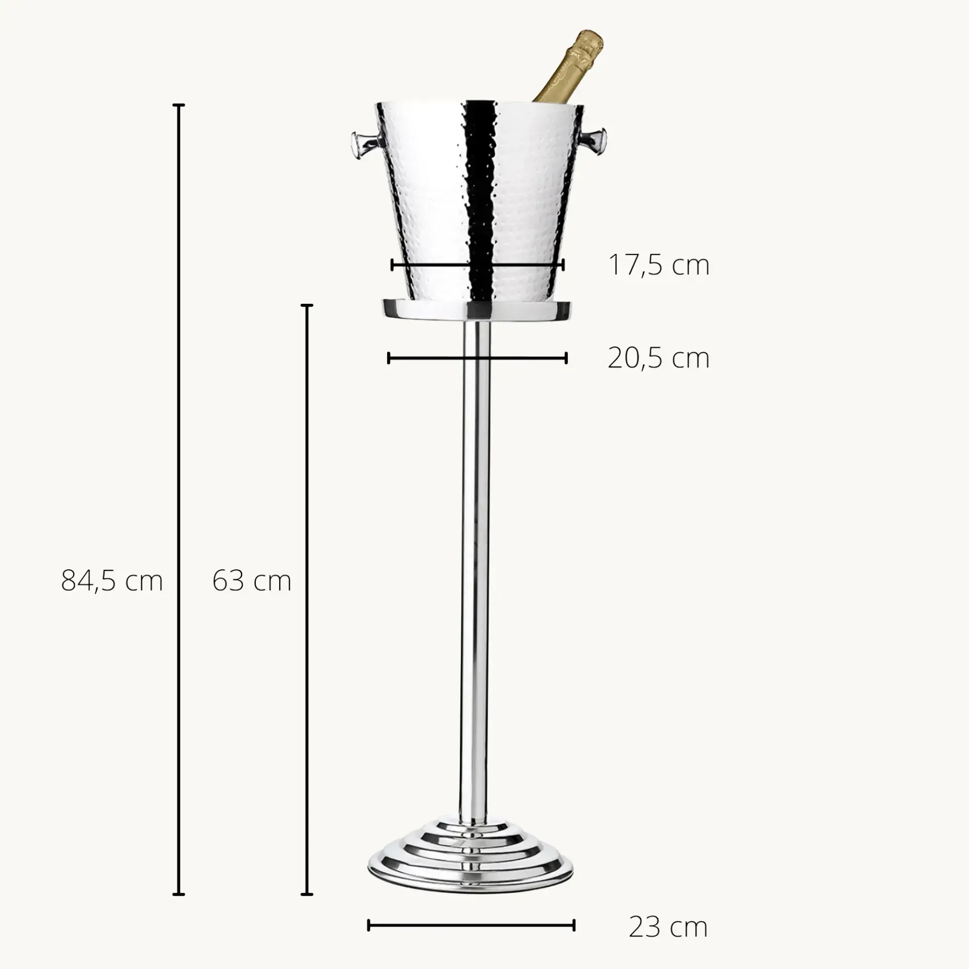 Hammered Stainless Steel Bottle Cooler "Valencia"