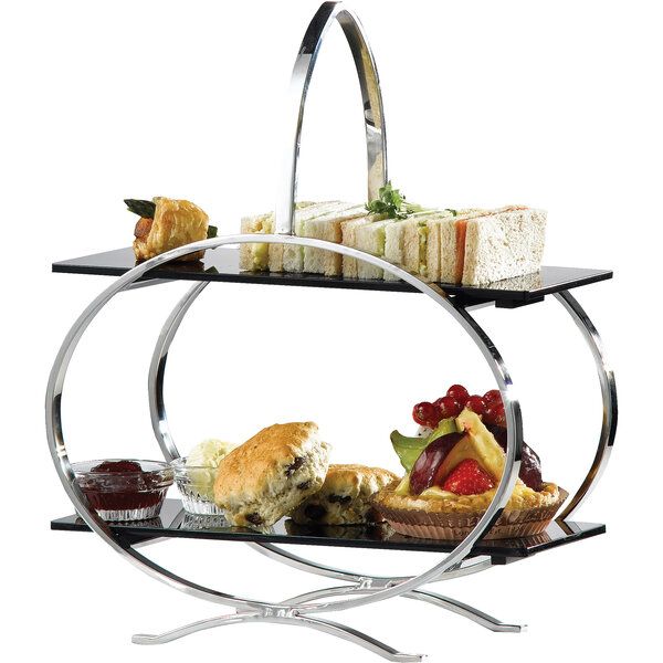 2 Tier Cake Stand S/S, 29x14x36cm