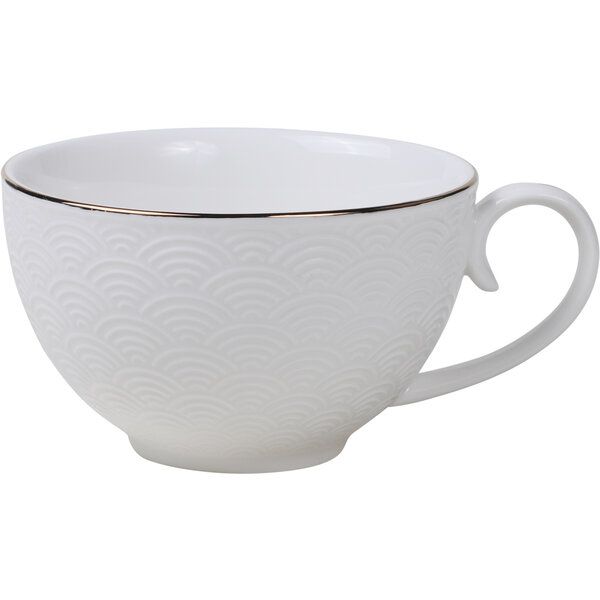 Nippon White Gold Rim Round Cup Wave 250ml 16957 6/36