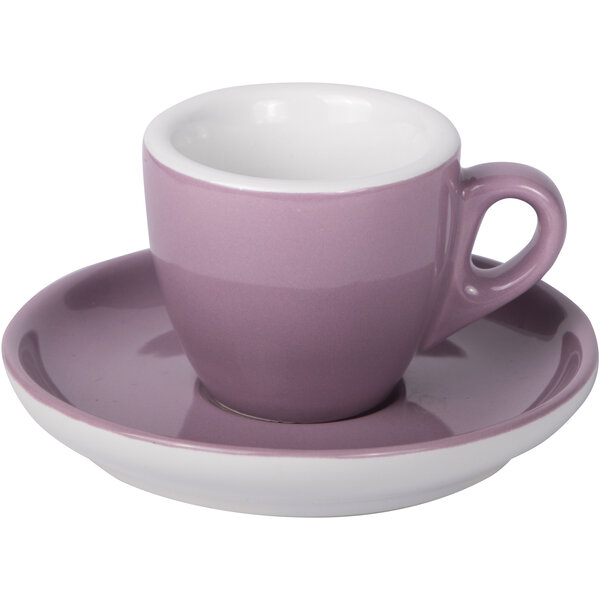 Espresso Tasse mit Untertasse 55ml Lila