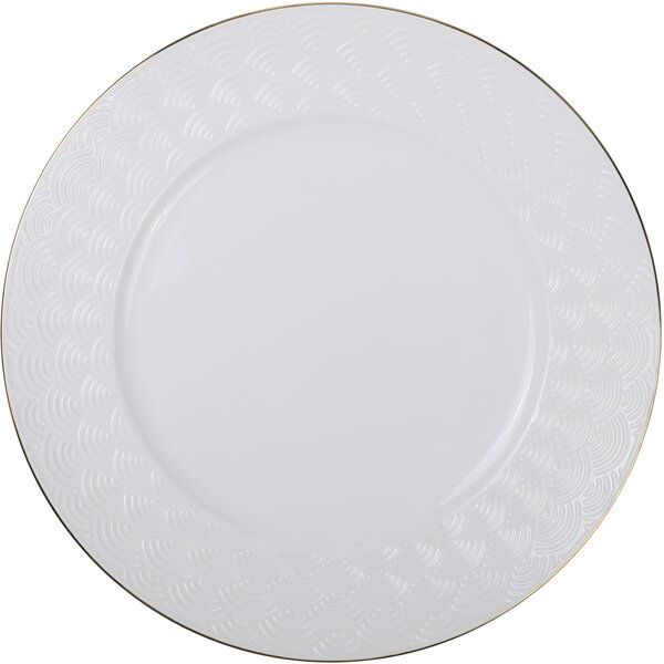 Nippon White Gold Rim Plate 27cm Wave 3/24