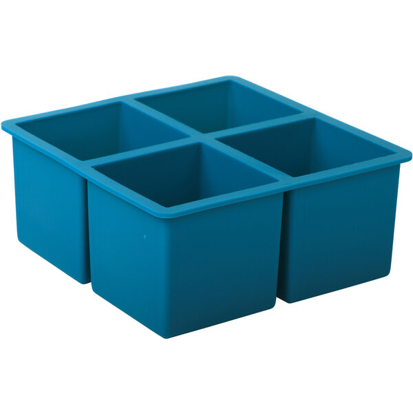 XL Ice Cube Tray, 4x Fächer 6x6cm, türkis