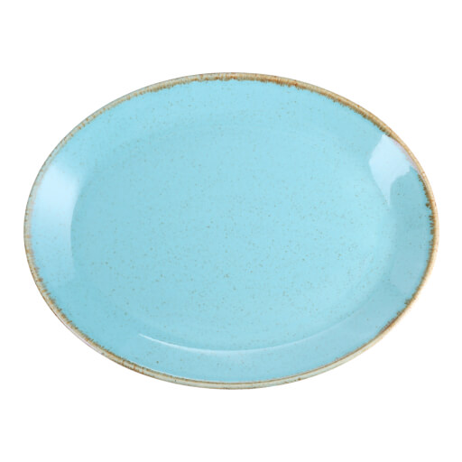 112131 Porland Seasons Turquoise Oval Plate 31cm 