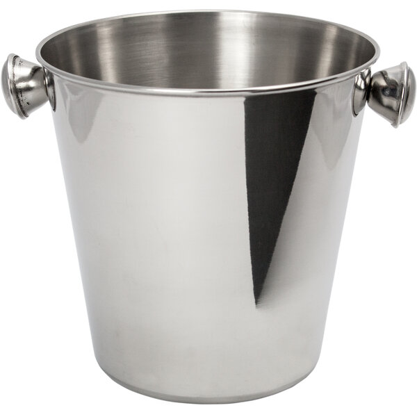 Mini Ice Bucket with Handle, Polish,Stainless St., Ø14,5x14,5cm