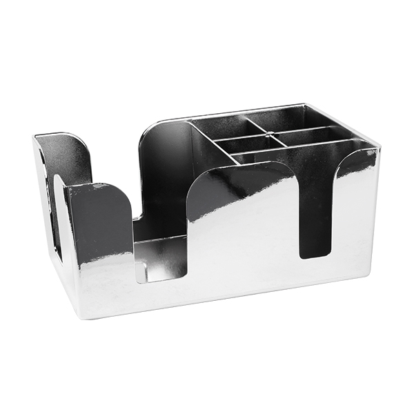 Bar Caddy für Servietten,Trinkhalme,Stirrer,chrome