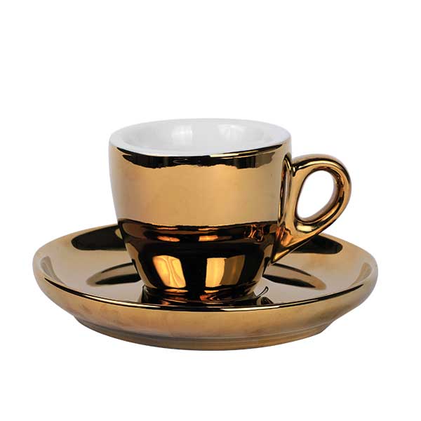 Espresso Tasse mit Untertasse Gold 55ml