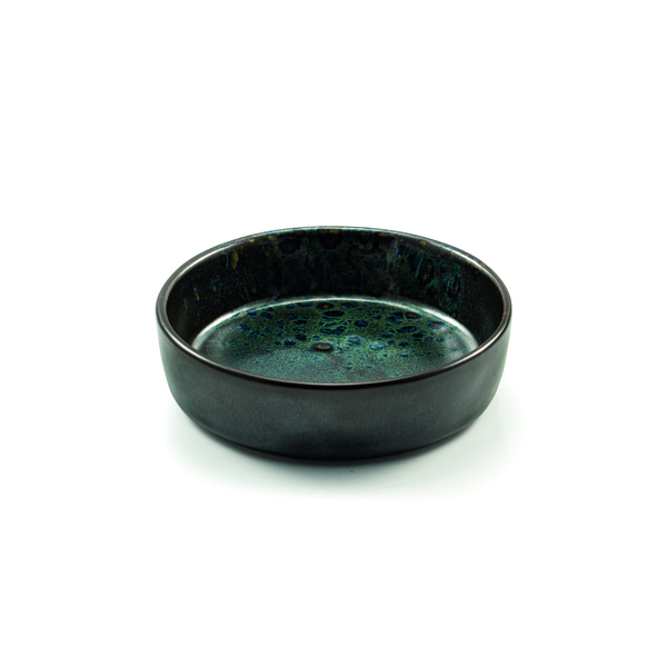 Phobos Schwarze Crème brûlée Auflaufform mit blauen reaktiven Punkten