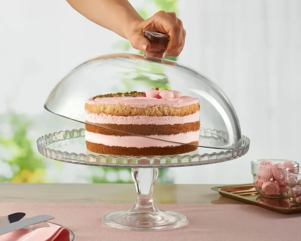 Patisserie Tortenplatte mit Glashaube 32,2 cm