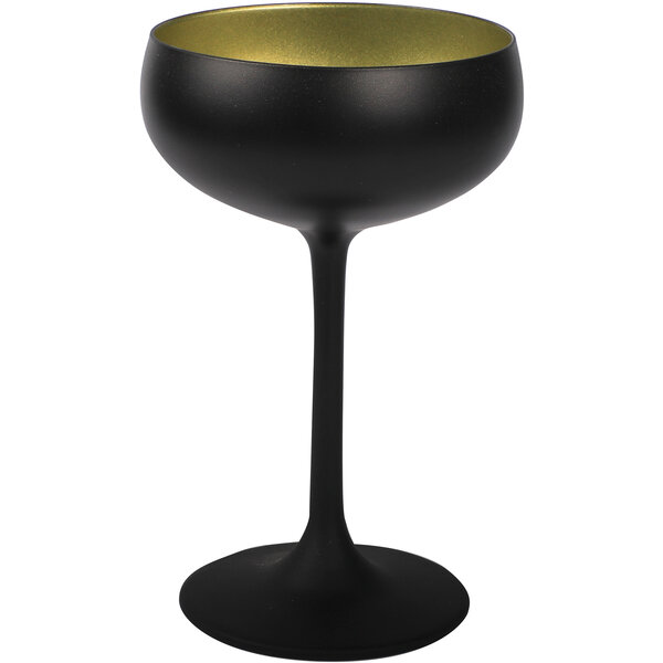 Sektschale Glas matt Schwarz/Gold 230 ml
