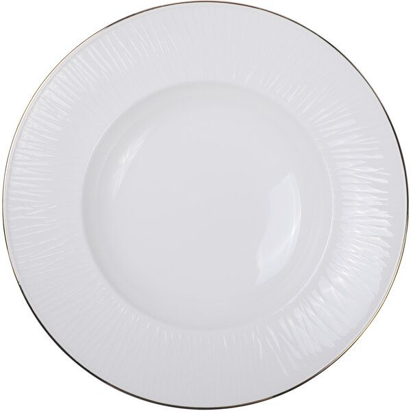 Nippon White Gold Rim Deep Plate 30cm 500ml Lines 1/18