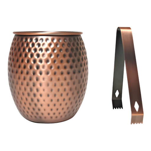 Copper Ice Bucket hammered finish 1,3L