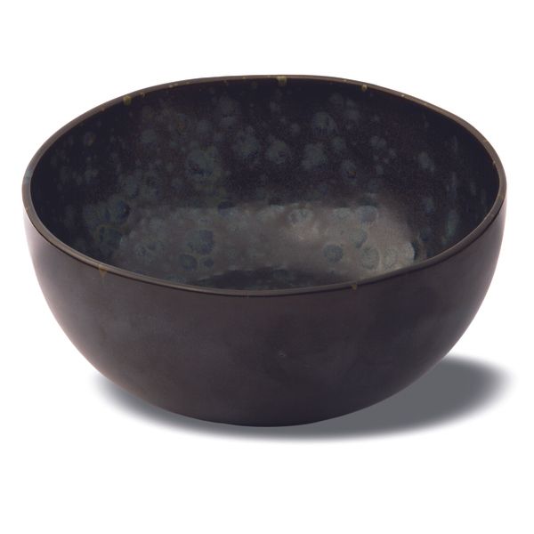 Phobos Schwarze hohe Schale mit blauen reaktiven Punkten Ø cm 15 h cm 7