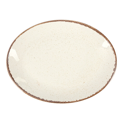 112118 Seasons Beige Oval Plate 18cm 