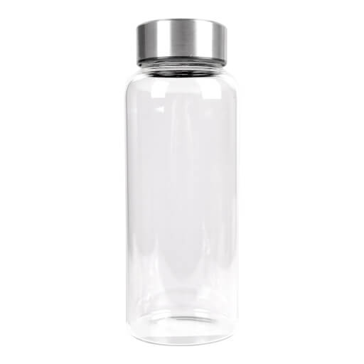 02684 Glas Flasche mit Edelstahldeckel, 1L