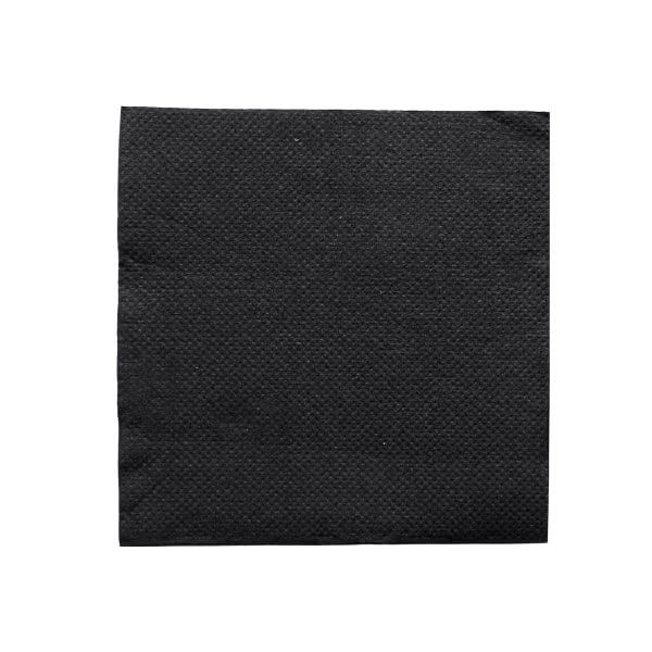 Cocktailservietten, 20x20cm ,1/4, 2lg, 100 Stk, schwarz