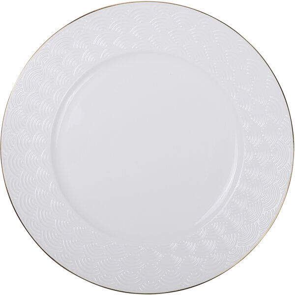 Nippon White Gold Rim Plate 29.5cm Wave 1/18