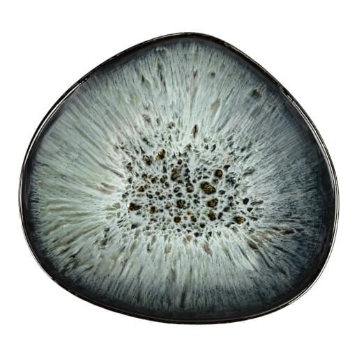 Nagare Schale, organische Form, schwarzes Porzellan, 22,6 x 20,3 cm