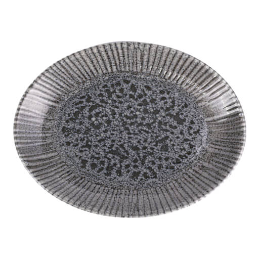 112126 Iris Grey Oval Plate 26cm 