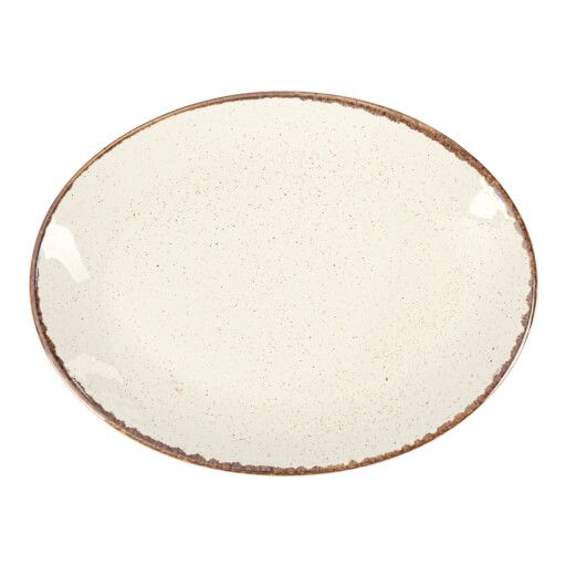 112136 Porland Seasons Beige Oval Plate 36cm