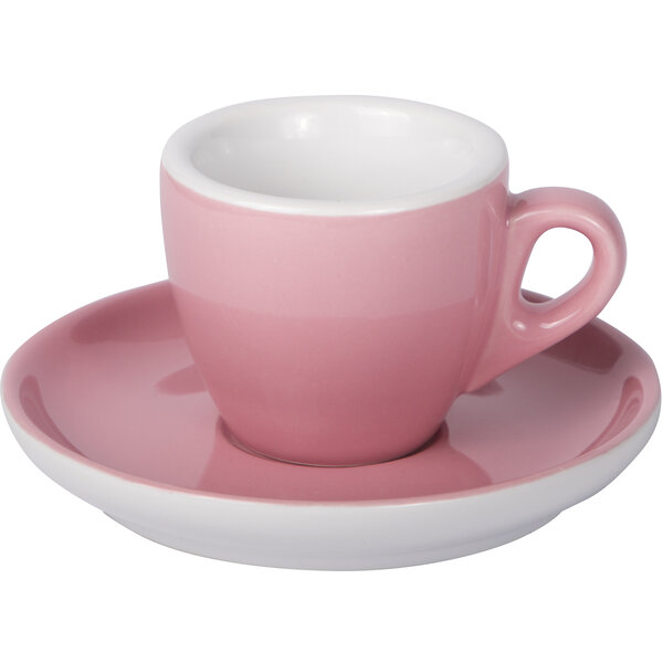 Espresso Tasse mit Untertasse 55ml Alt Rosa