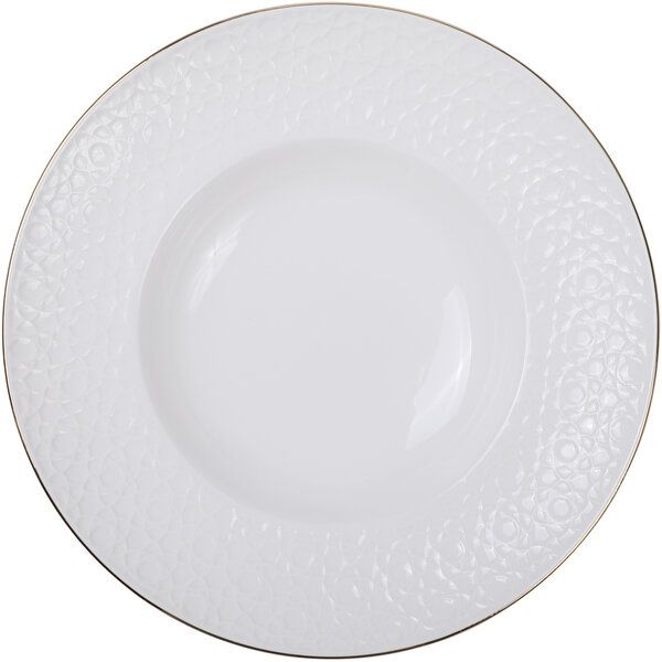 Nippon White Gold Rim Deep Plate 21cm 160ml Stripe 3/36